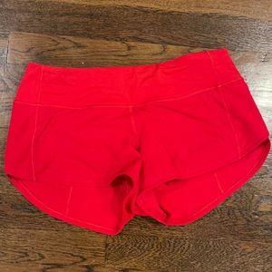 size 4 red lululemon shorts